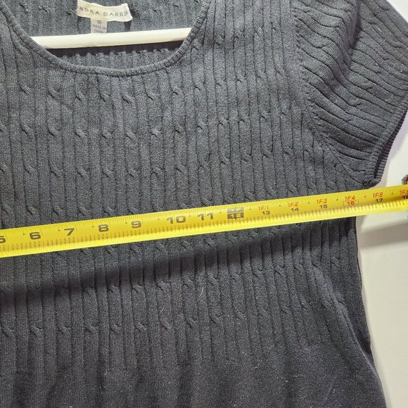 Black Sweater Dress Sandra Darren Size 16 career office minimalist Short-Sleeve - Picture 10 of 10